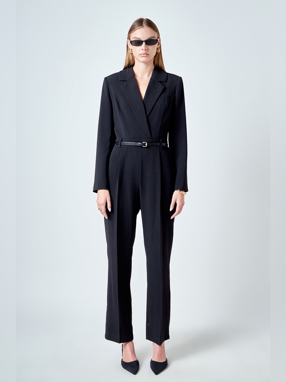 Endless Rose Wide Leg Jumpsuit Women’s M Black Long Sleeve Tailored NWOT